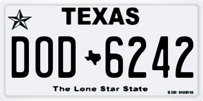 TX license plate DOD6242