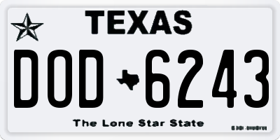 TX license plate DOD6243