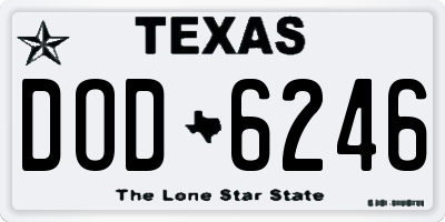 TX license plate DOD6246