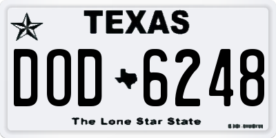 TX license plate DOD6248