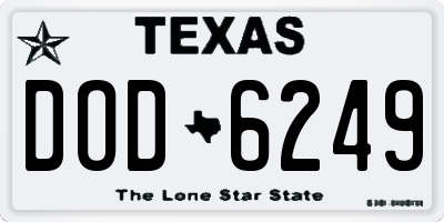 TX license plate DOD6249