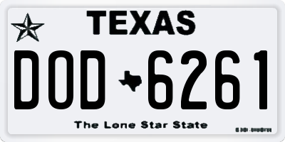 TX license plate DOD6261