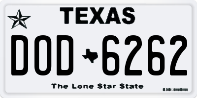 TX license plate DOD6262