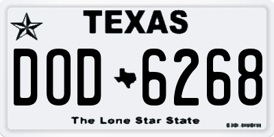TX license plate DOD6268