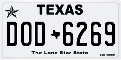 TX license plate DOD6269