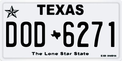 TX license plate DOD6271