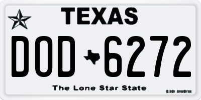 TX license plate DOD6272