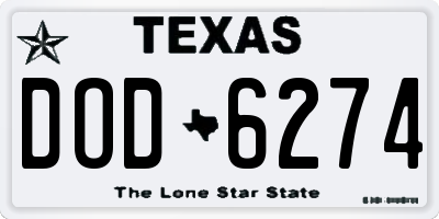 TX license plate DOD6274