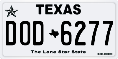 TX license plate DOD6277