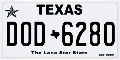 TX license plate DOD6280