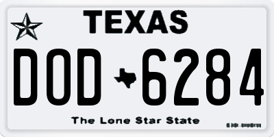 TX license plate DOD6284