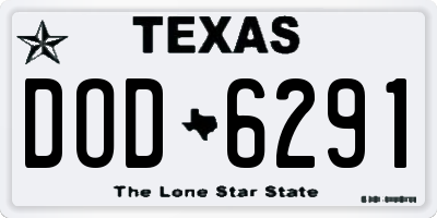 TX license plate DOD6291