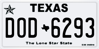 TX license plate DOD6293