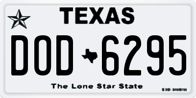TX license plate DOD6295