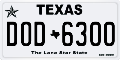 TX license plate DOD6300