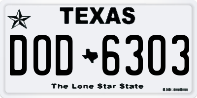 TX license plate DOD6303