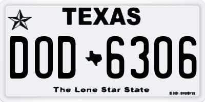 TX license plate DOD6306