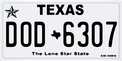 TX license plate DOD6307
