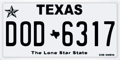 TX license plate DOD6317