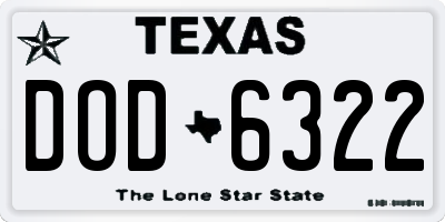 TX license plate DOD6322