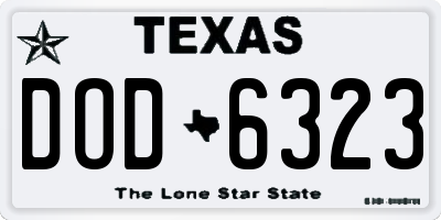 TX license plate DOD6323