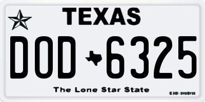 TX license plate DOD6325