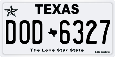 TX license plate DOD6327