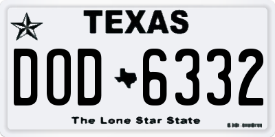 TX license plate DOD6332
