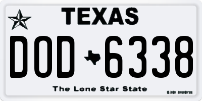 TX license plate DOD6338