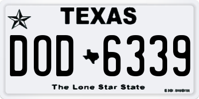 TX license plate DOD6339