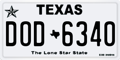 TX license plate DOD6340