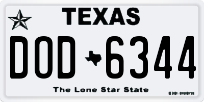 TX license plate DOD6344
