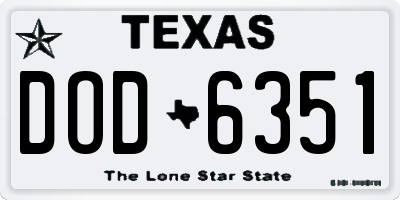 TX license plate DOD6351