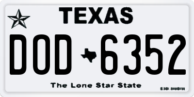 TX license plate DOD6352