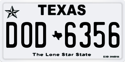 TX license plate DOD6356