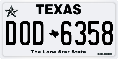 TX license plate DOD6358