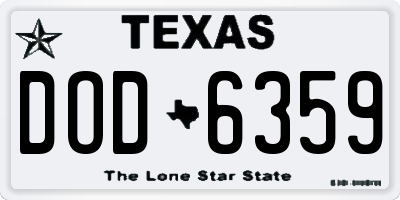 TX license plate DOD6359