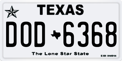 TX license plate DOD6368