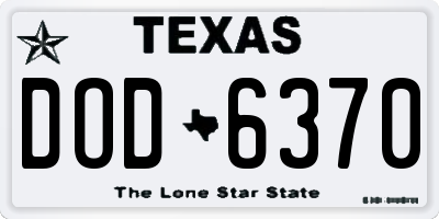 TX license plate DOD6370