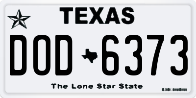 TX license plate DOD6373