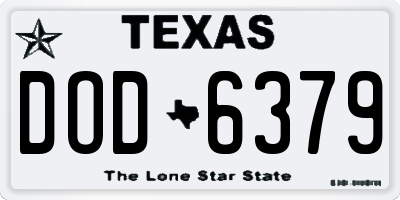 TX license plate DOD6379