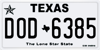 TX license plate DOD6385