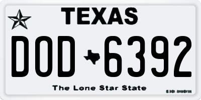 TX license plate DOD6392