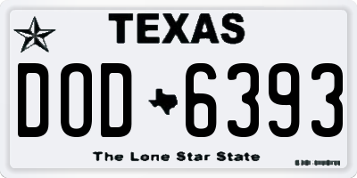 TX license plate DOD6393