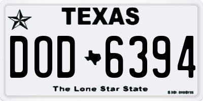 TX license plate DOD6394