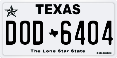TX license plate DOD6404