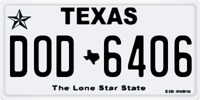 TX license plate DOD6406