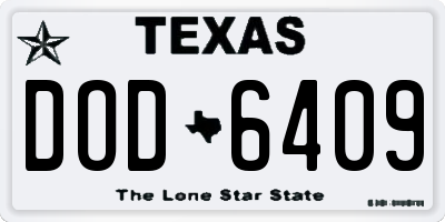 TX license plate DOD6409