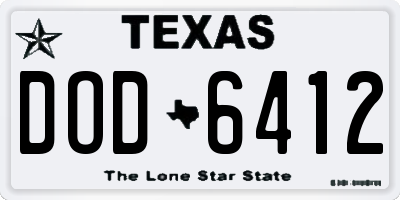 TX license plate DOD6412