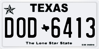TX license plate DOD6413